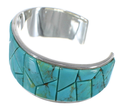 Sterling Silver Turquoise Well-Built Southwest Cuff Bracelet CX49900